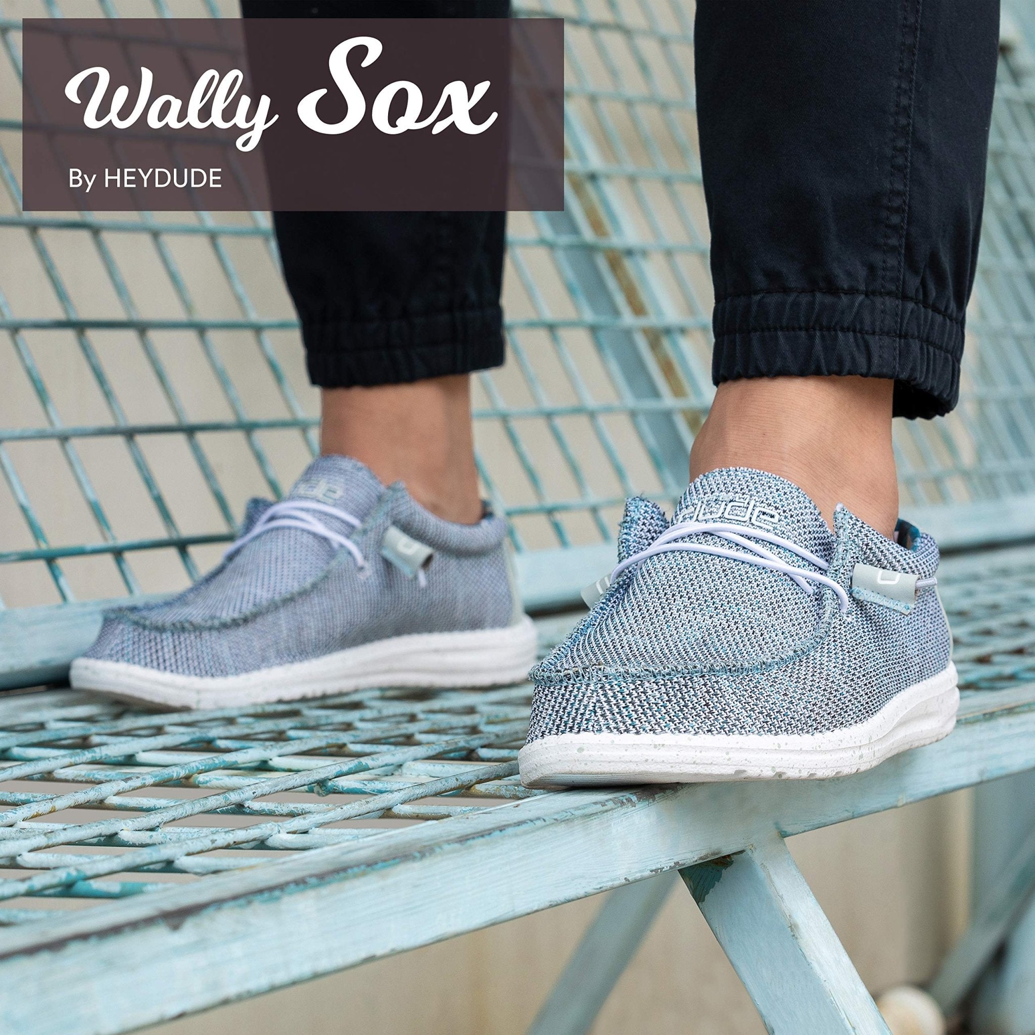 Hey Dude Wally Sox - Men's Wally Ice Grey Shoe Deals Outlet