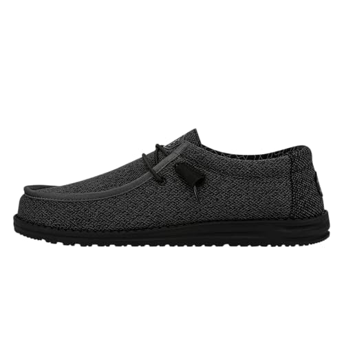 Hey Dude Wally Sox - Men's Micro Total Black Shoe Deals Outlet