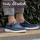 Hey Dude Wally Stretch - Men's Blue Shoe Deals Outlet