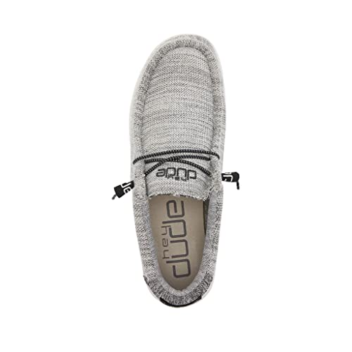 Hey Dude Wally Stretch - Men's Gray and White Shoe Deals Outlet
