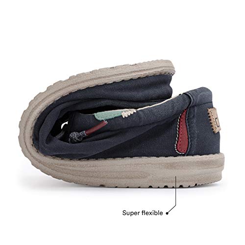 Hey Dude Wally Washed - Men's Blue Space Shoe Deals Outlet
