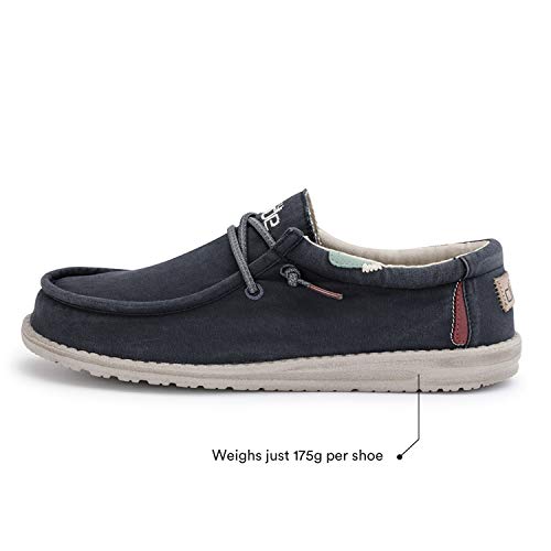 Hey Dude Wally Washed - Men's Blue Space Shoe Deals Outlet