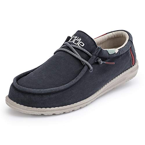 Hey Dude Wally Washed - Men's Blue Space Shoe Deals Outlet