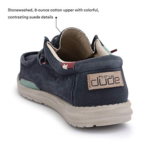 Hey Dude Wally Washed - Men's Blue Space Shoe Deals Outlet