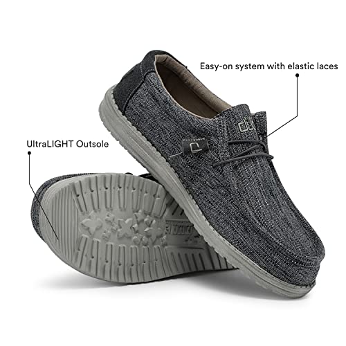 Hey Dude Wally Woven - Men's Carbon Shoe Deals Outlet