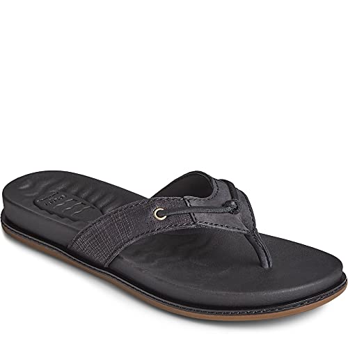 Sperry Waveside Plush Thong - Women's Black Shoe Deals Outlet