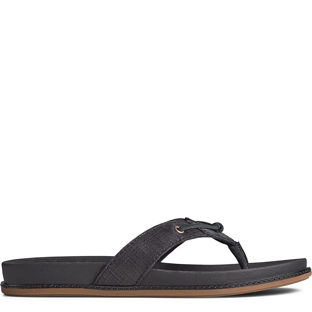 Sperry Waveside Plush Thong - Women's Black Shoe Deals Outlet