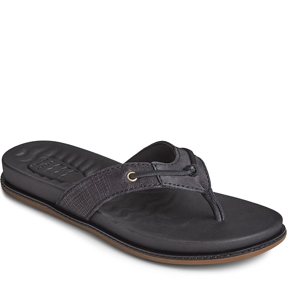 Sperry Waveside Plush Thong - Women's Black Shoe Deals Outlet