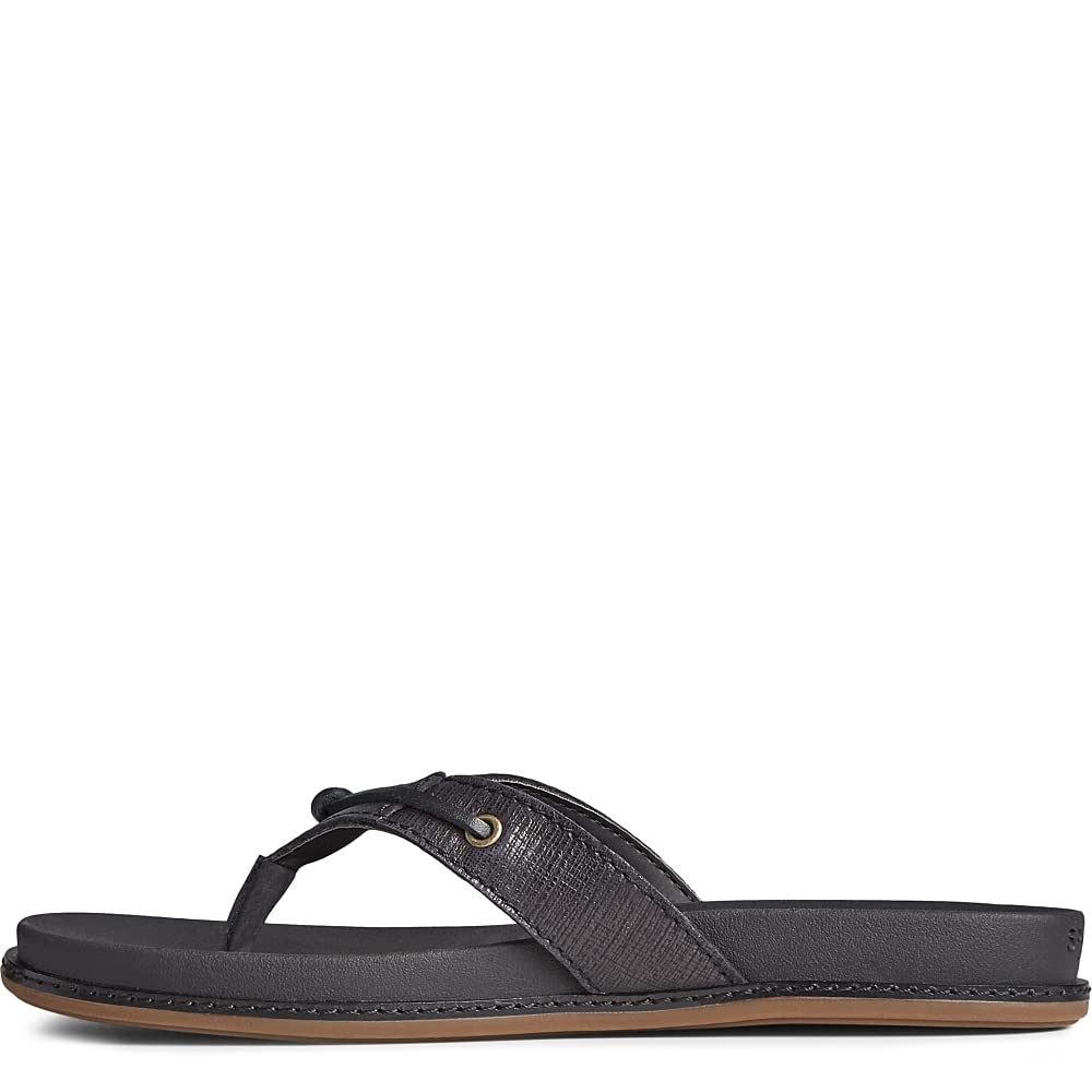 Sperry Waveside Plush Thong - Women's Black Shoe Deals Outlet