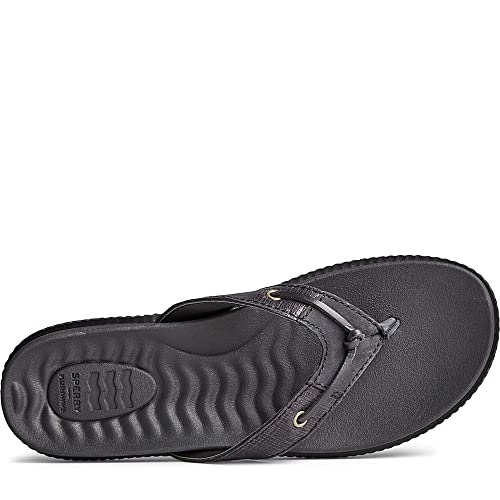 Sperry Waveside Plush Thong - Women's Black Shoe Deals Outlet