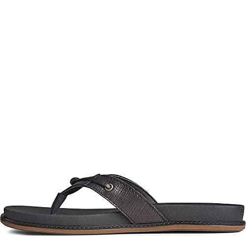 Sperry Waveside Plush Thong - Women's Black Shoe Deals Outlet