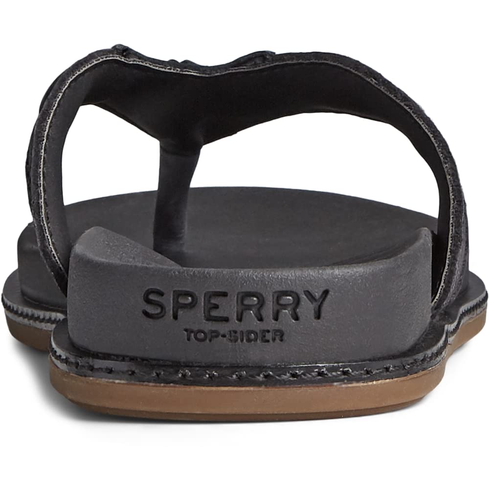 Sperry Waveside Plush Thong - Women's Black Shoe Deals Outlet