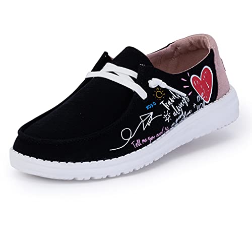 Hey Dude Wendy - Women's Doodle Black Shoe Deals Outlet