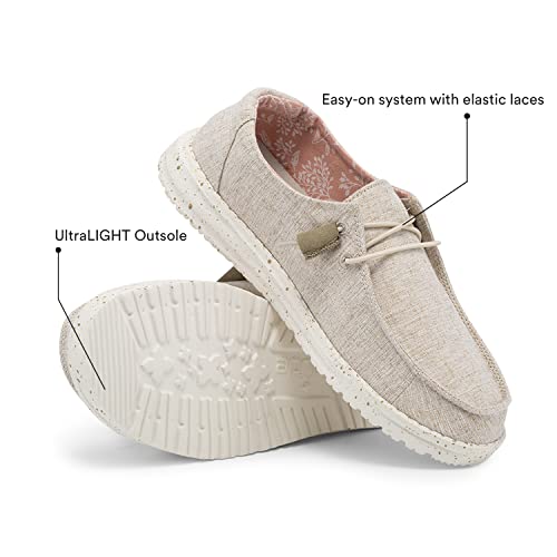 Hey Dude Wendy - Women's Wendy White Nut Shoe Deals Outlet