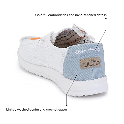 Hey Dude Wendy - Women's White/Crochet Shoe Deals Outlet