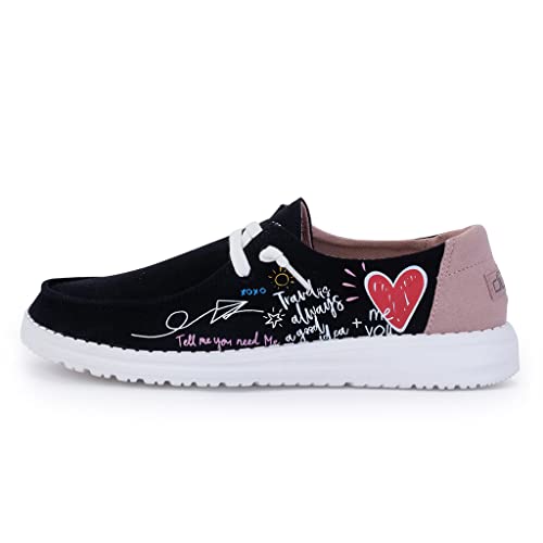 Hey Dude Wendy - Women's Doodle Black Shoe Deals Outlet
