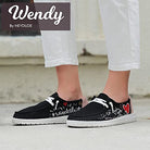Hey Dude Wendy - Women's Doodle Black Shoe Deals Outlet