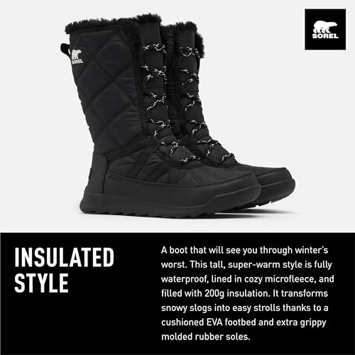 SOREL Whitney ll Tall Lace - Women's Black Shoe Deals Outlet