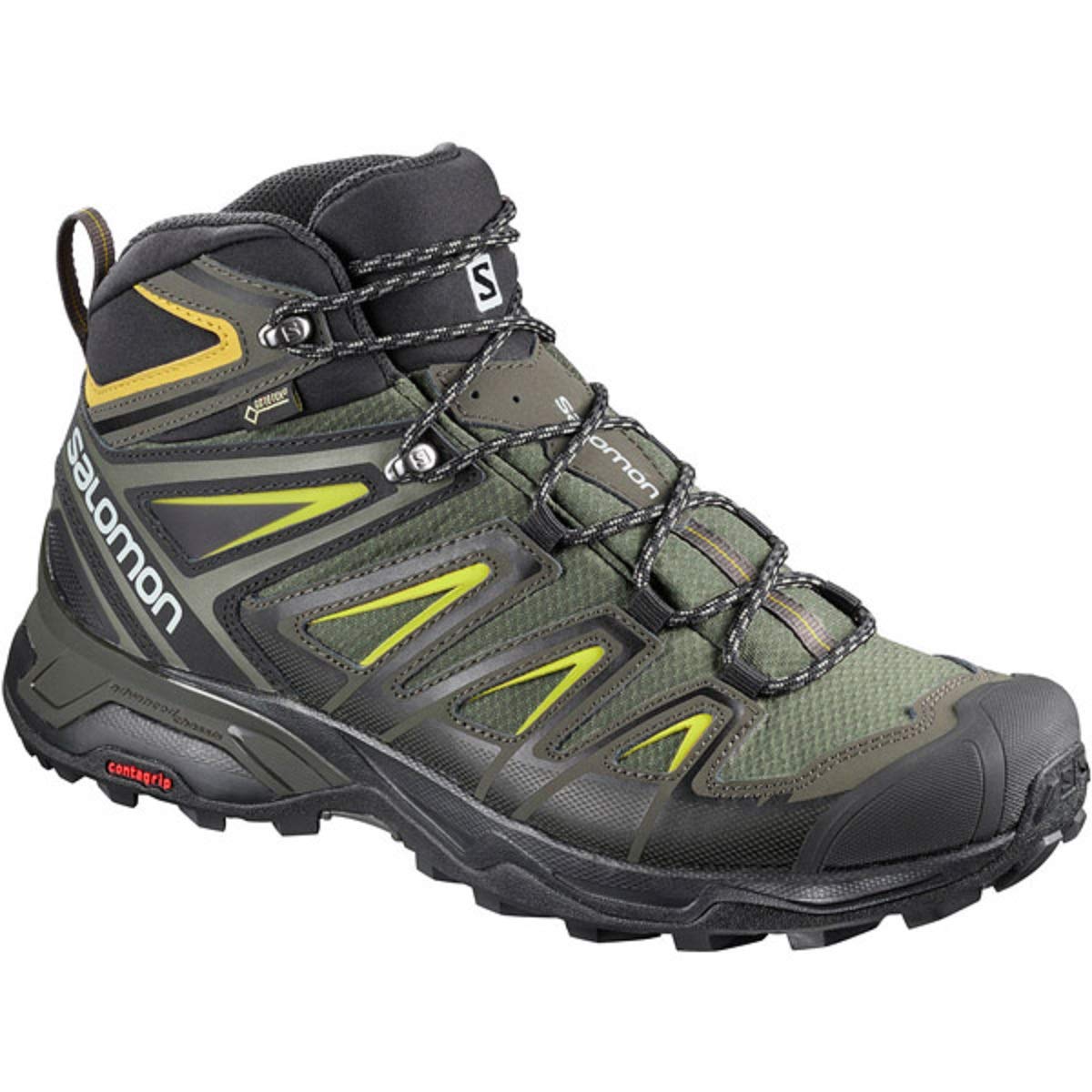 Salomon X Ultra 3 GTX - Men's Castor Gray/Black/Green Sulphur Shoe Deals Outlet
