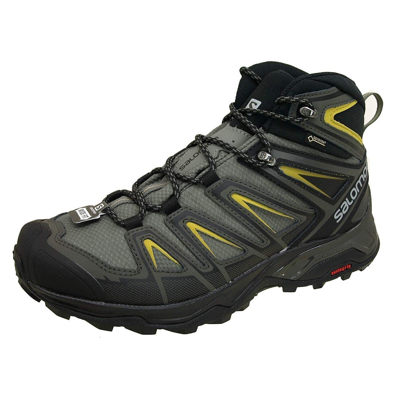 Salomon X Ultra 3 GTX - Men's Castor Gray/Black/Green Sulphur Shoe Deals Outlet