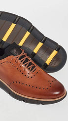 Cole Haan ZeroGrand Wingtip Oxford - Men's British Tan - java Shoe Deals Outlet