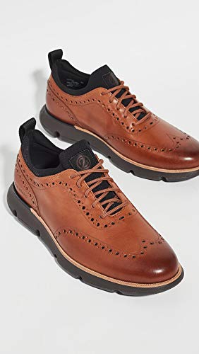 Cole Haan ZeroGrand Wingtip Oxford - Men's British Tan - java Shoe Deals Outlet