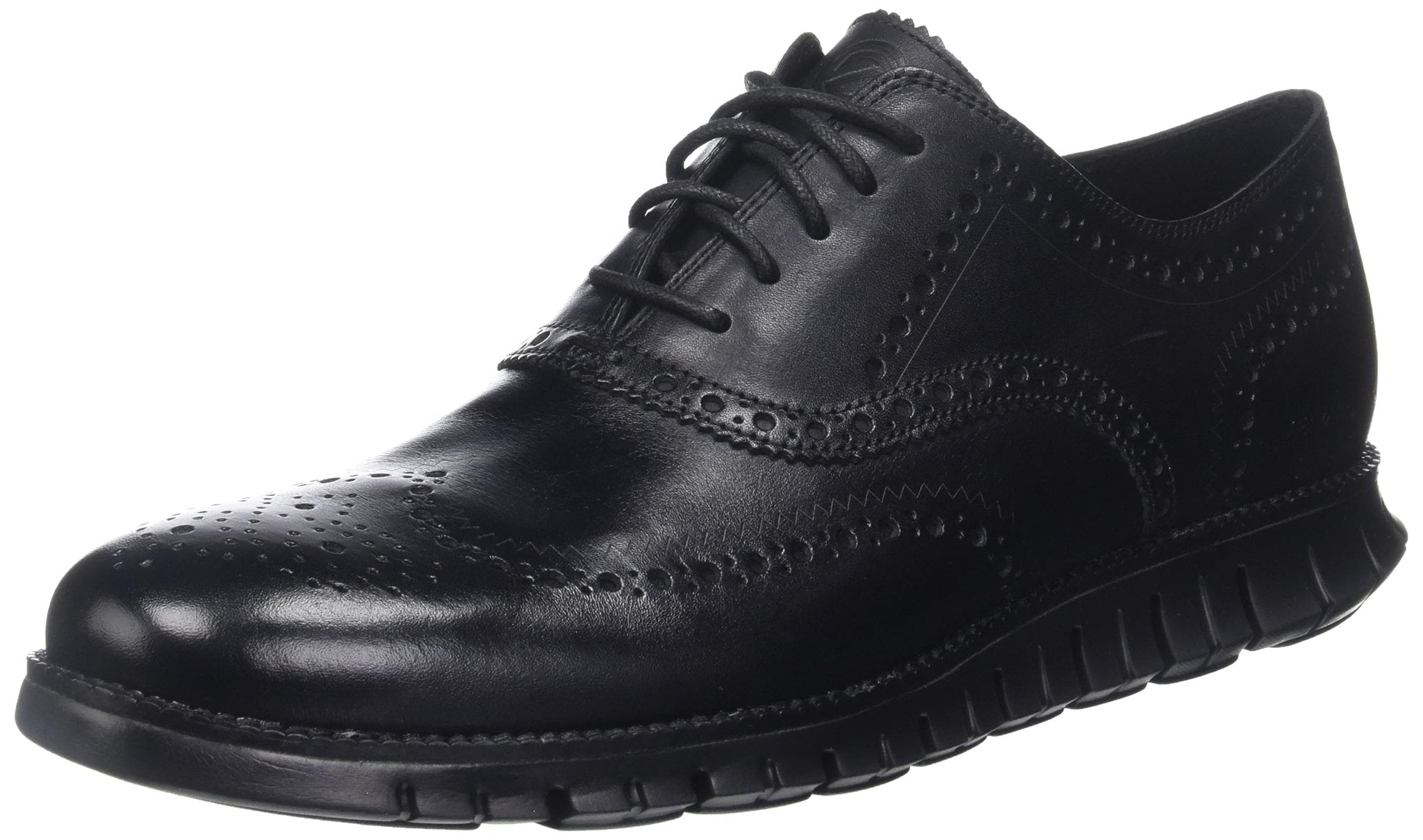 Cole Haan ZeroGrand Wingtip Oxford - Men's Black Closed Holes/Black Shoe Deals Outlet