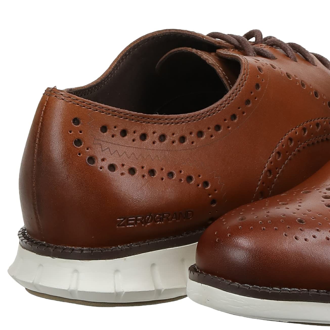 Cole Haan ZeroGrand Wingtip Oxford - Men's British Tan Shoe Deals Outlet