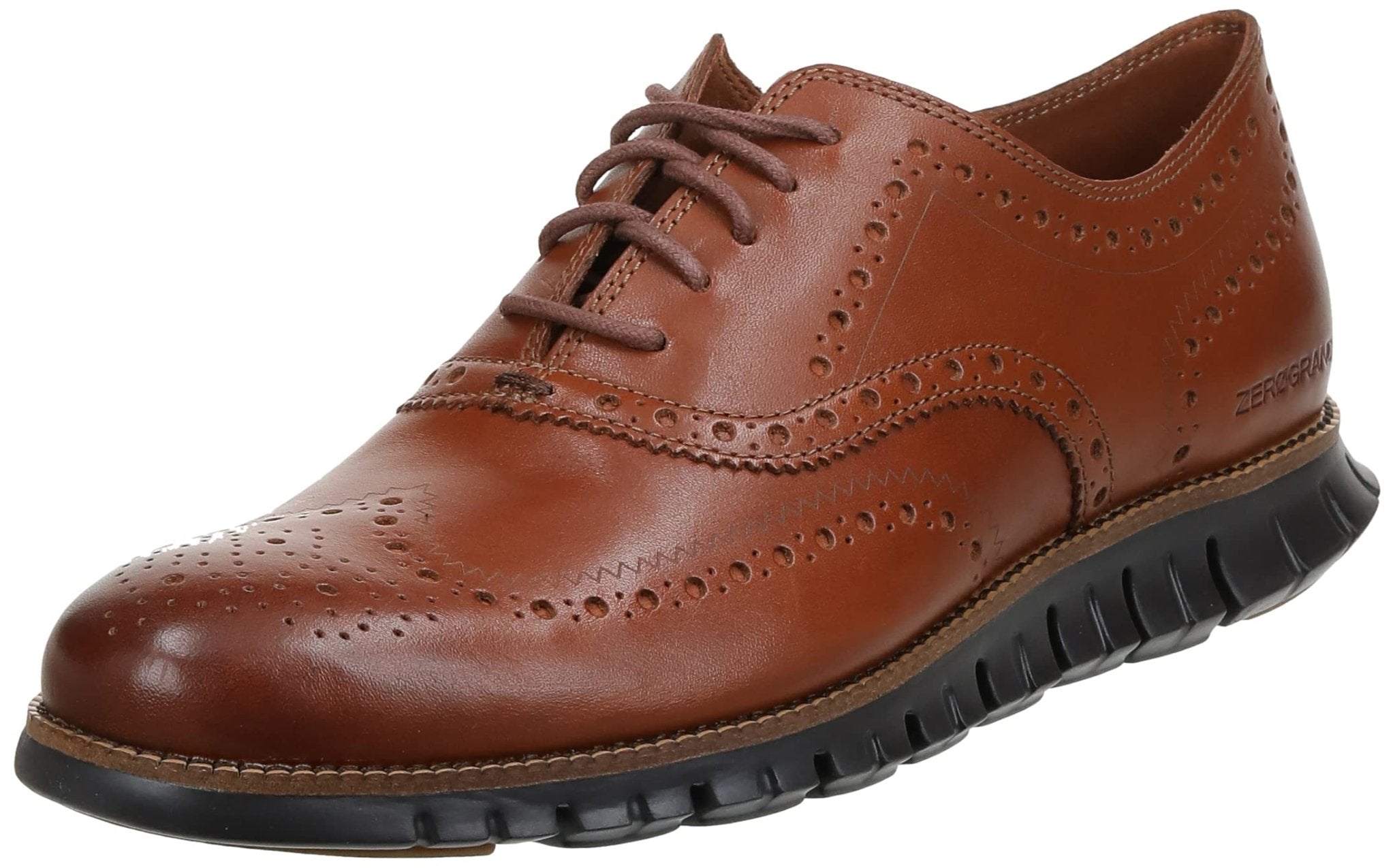 Cole Haan ZeroGrand Wingtip Oxford Seasonal Colors - Men's British Tan Leather/Java Shoe Deals Outlet