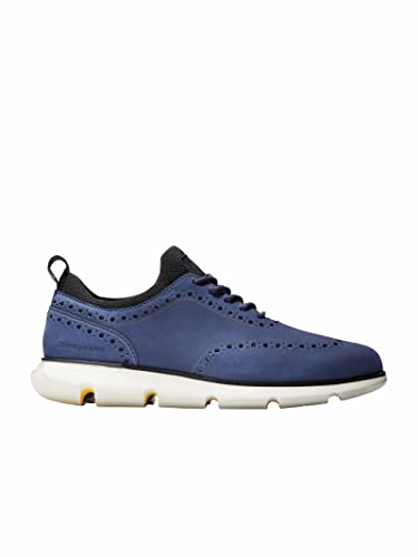 Cole Haan ZeroGrand Wingtip Oxford Seasonal Colors - Men's Marine Blue Nubuck - lunar Rock Shoe Deals Outlet