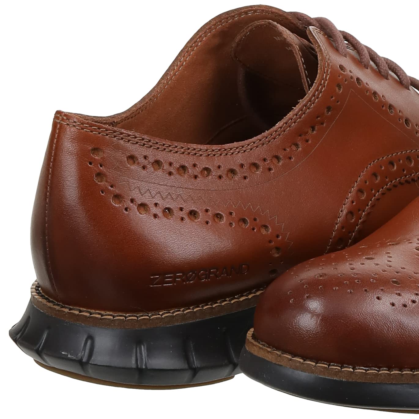Cole Haan ZeroGrand Wingtip Oxford Seasonal Colors - Men's British Tan Leather/Java Shoe Deals Outlet
