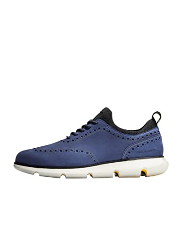 Cole Haan ZeroGrand Wingtip Oxford Seasonal Colors - Men's Marine Blue Nubuck - lunar Rock Shoe Deals Outlet