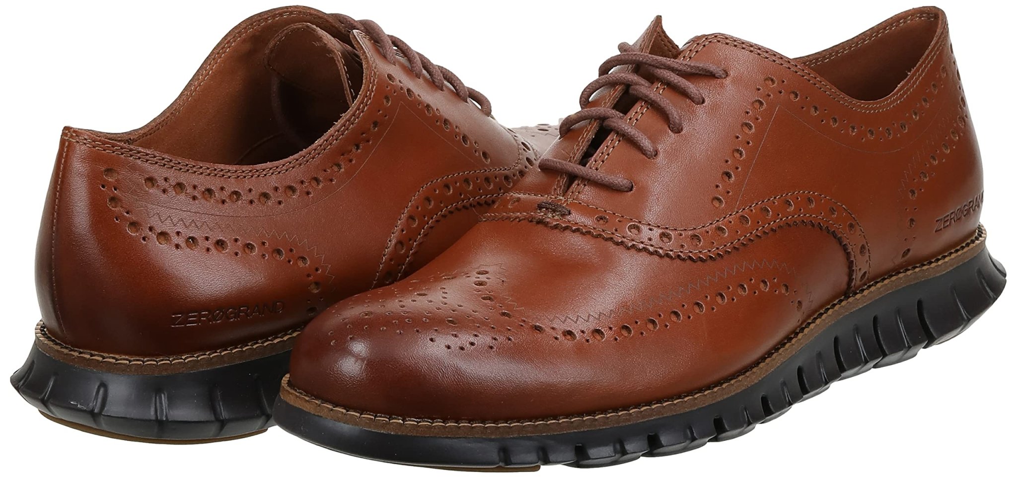 Cole Haan ZeroGrand Wingtip Oxford Seasonal Colors - Men's British Tan Leather/Java Shoe Deals Outlet