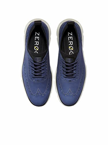 Cole Haan ZeroGrand Wingtip Oxford Seasonal Colors - Men's Marine Blue Nubuck - lunar Rock Shoe Deals Outlet